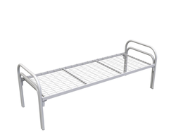 Кровать металлическая одноярусная "КМ-1.40" (800х1900, сетка 100х50, 2 перемычки), цвет белый