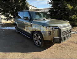 Пороги алюминиевые с пластиковой накладкой (карбон серые) 2020 мм ТСС для Rox 01 2024-