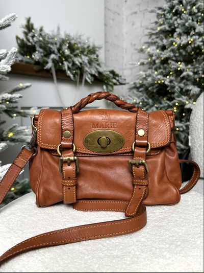 Женская маленькая сумка сэтчел из натуральной винтажной кожи, цвет рыжий, Vera Pelle  Арт.024488