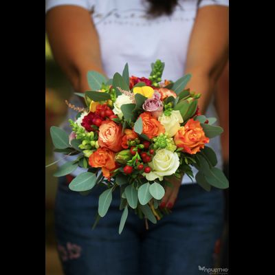 Букет невесты &amp; Бутоньерка № 1326