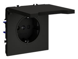 VLS040308 Розетка с крышкой 16А, черный матовый-1