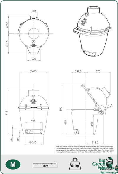 Гриль керамический BIG GREEN EGG Medium, 117625