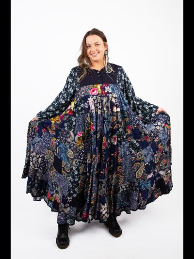 Лоскутное платье в русском стиле "Вечерний Звон"