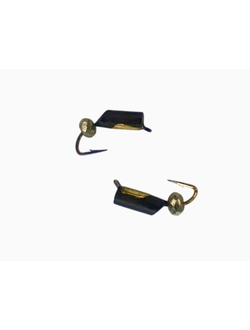 25-52-006/ Мормышка вольфр. "Народная" "СТОЛБИК" Ø2,5 вес 0,5гр с коронкой + кристалл платина (стекло) (уп-ка 10шт.)