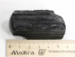 Турмалин чёрный шерл, кристалл стоячий, полированная верхушка, Бразилия (58*32*20 мм, 85 г) №29743