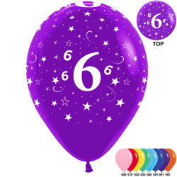 Воздушный шар "Шесть" (Колумбия) 30 см.