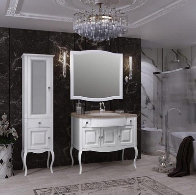 Зеркало Opadiris Лаура 100 белый без патины