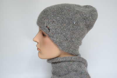 Серая меланжевая шапка носок Vizio Италия 8023  (6926) CL