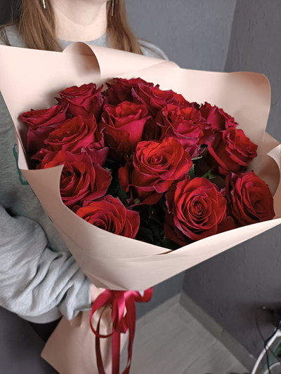 Монобукет Роза Эквадор "Эксплорер" 15шт 70см