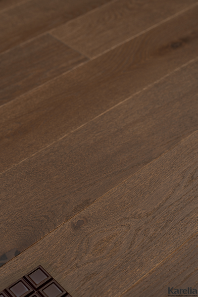Паркетная доска Karelia Пралине Дуб 138 Горький Шоколад масло 1П