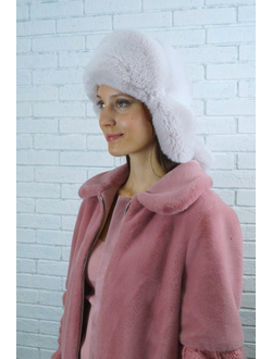 Ушанка "Норд" цвет жемчуг + жемчуг