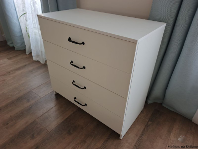 Эва КМ-021 комод 4 ящика (улучшинная фурнитура) Белый