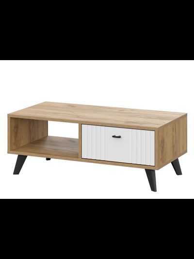 Милан Стол журнальный Дуб Золотой/Белый Матовый