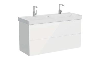 Шкаф Vitra Metropole Pure с раковиной, c 2 ящиками, с подсветкой в верхнем ящике, 120 см, цвет глянцевый белый, 67334