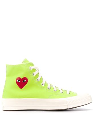 Кеды Converse Play Comme Des Garcons зеленые высокие