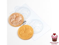 Форма пластик Медаль школьная, 2 яч.