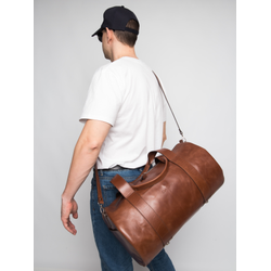 Кожаная дорожная сумка Faenza Premium cognac (арт. 
4033-03)