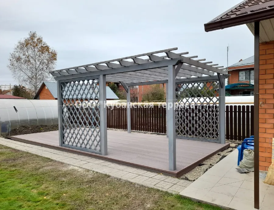 Деревянная пергола 5*3м со шпалерами