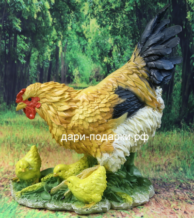 Курочка с цыплятами 41*37см  1,7кг  полистоун Россия  2697/012553*
