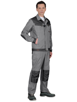 Куртка -ВЕСТ-ВОРК" ср. серый с т.серым пл. 275 г/кв.м