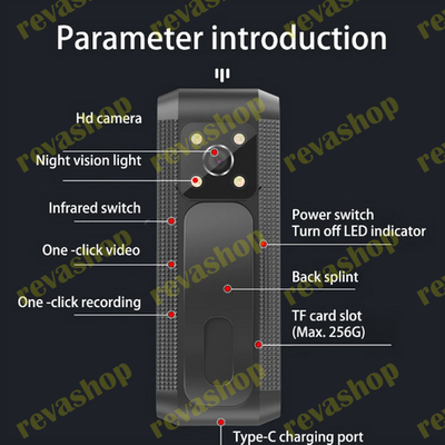 Мини видеокамера, карманная видеорегистратор, нагрудный видеорегистратор, Full HD, портативная камер