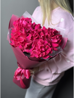 Букет из 5 ярко-розовых французских роз