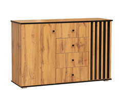 Гостиная ЛИБЕРТИ - Комод 51.04 (опора 20мм) Дуб Вотан/Черный