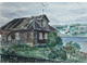 "Пейзаж с домом" бумага акварель Кочергин Э.С. 1960-е годы