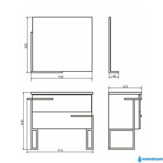 Тумба с раковиной Comforty Дюссельдорф-90, цвет дуб дымчатый