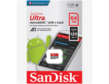 Карта памяти SanDisk Ultra microSDXC Class 10 UHS-I 120MB/s 64GB