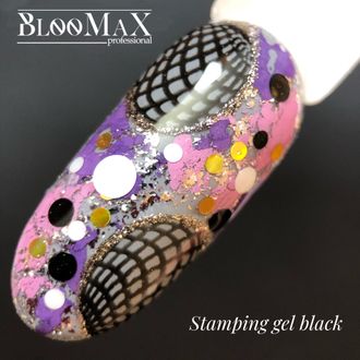 Stamping gel black, гель для стемпинга черный