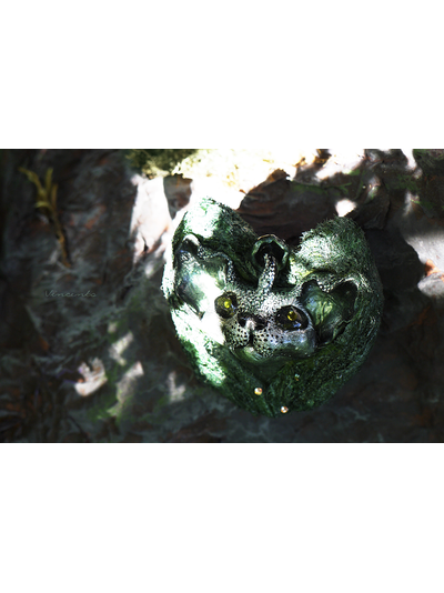 Сказочная брошь "Лесной КотоРог" в виде фэнтезийного кота-единорога из рода Лесных Хранителей