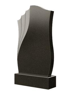 Фото вертикального бюджетного памятника на могилу в форме волнистого тюльпана в СПб