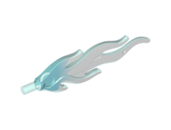 Wave Rounded Straight Large with Bar End Flame with Marbled Trans-Clear Pattern, Trans-Light Blue (85959pb05 / 6055858 / 6163984)