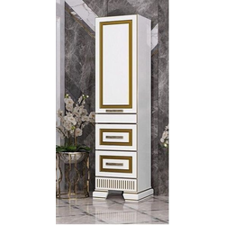 Пенал Opadiris Оникс 50 белый глянцевый с золотой патиной, левый