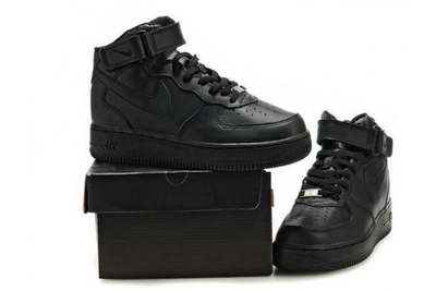 NIKE Air Force Высокие Черные (Зимние с мехом)