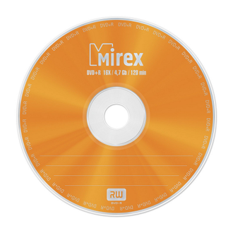 Носители информации DVD+R, 16x, Mirex, Cake/10, UL130013A1L