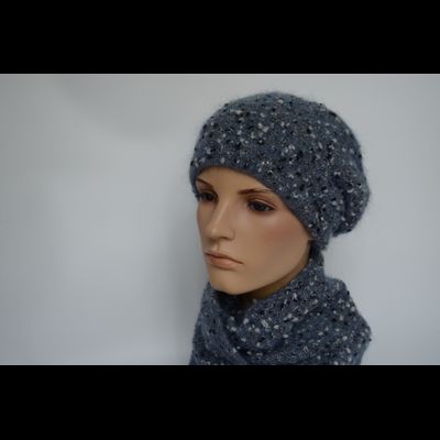 Шерстяной берет джинсового цвета Vizio Италия 8074 B