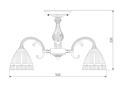 60107/5 античая бронза - классическая люстра Campina со стеклянными плафонами EuroSvet