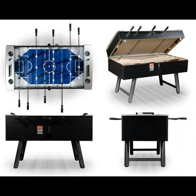 Настольный футбол (кикер) «Madrid» (145x75x86см, черный, жетоноприемник)