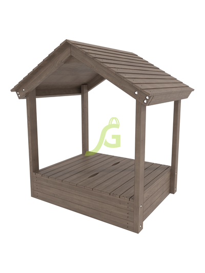 Детская деревянная песочница IgraGrad с крышкой и крышей