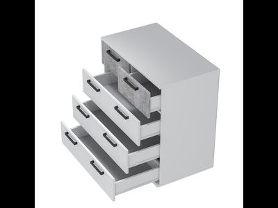 Комод Стандарт-5 NEW Белый/цемент светлый, Ш800хГ460хВ829