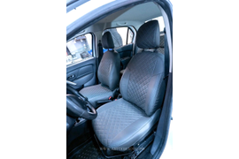 Renault Logan II (2014+) (экокожа ромб, темн.серый+темн.серый)