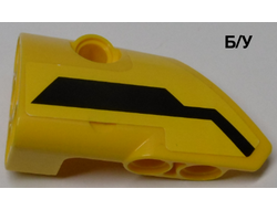 ! Б/У - Technic, Panel Fairing # 1 Small Smooth Short, Side A with Black Stripe Pattern Sticker - Set 42009, Yellow (87080pb057) - Б/У