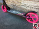 Самокат eXplore Dowell черно-розовый с ручным тормозом + светится колесо