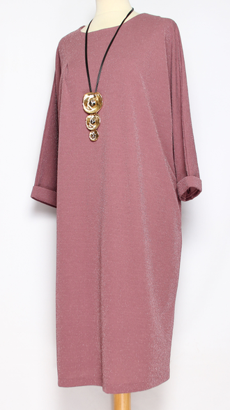 ПЛАТЬЕ "КИМОНО ЛЮРЕКС" чайная роза р.54,58