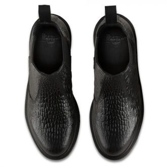 Dr martens kensington flora black croco chelsea boots cheap