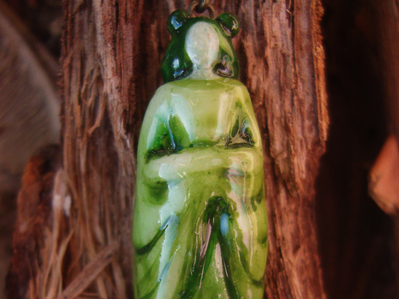 Комплект фарфоровых украшений "Нефритовый дух" (серьги и подвеска)