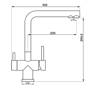 Смеситель LONGRAN Sprint Logic LM2192, Stainless Steel