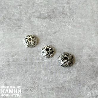 Шапочки в ассортименте, цвет серебро, цена за набор